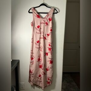a new day Pink Maxi Dress with Red Floral Print